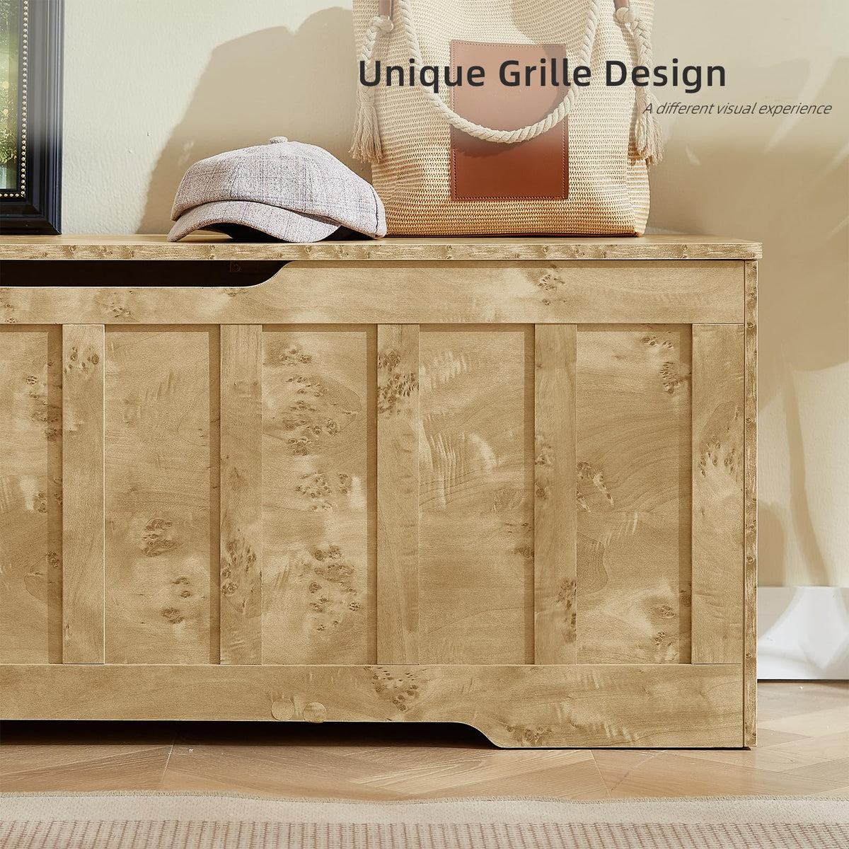 51.2" Storage Chest Extra Large, Wooden Storage Bench(Rustic Gold)