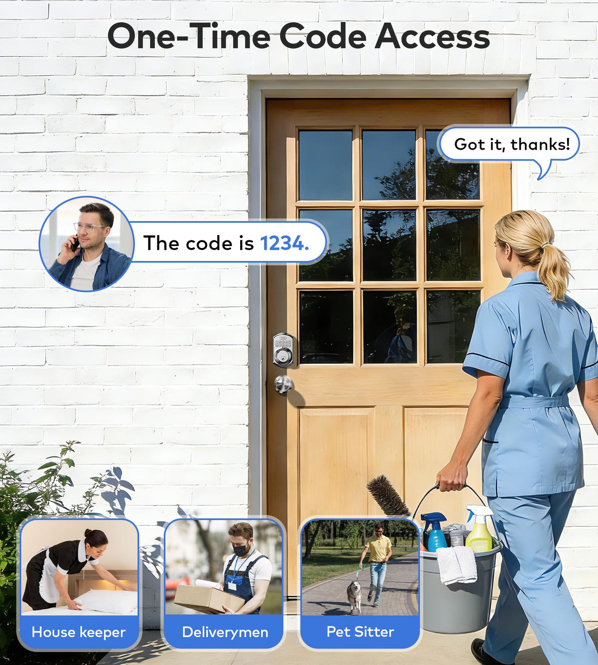 Keyless Entry Door Lock with Knob for Front Door, Satin Nickel