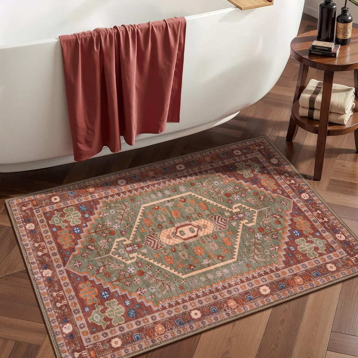 Small Area Rug, Washable Boho Thin Mat Kitchen