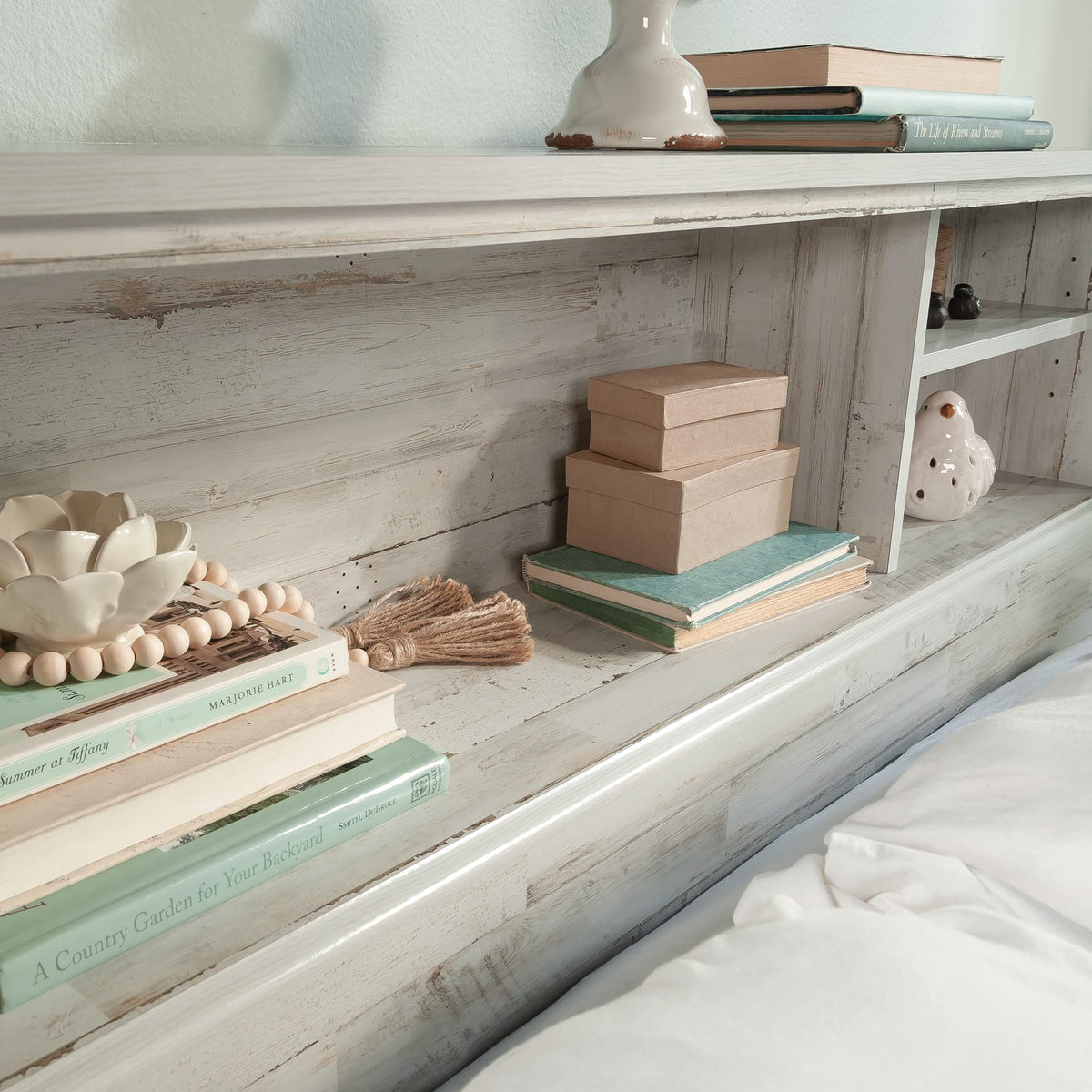 River Ranch Full-Queen Headboard, White Plank Finish