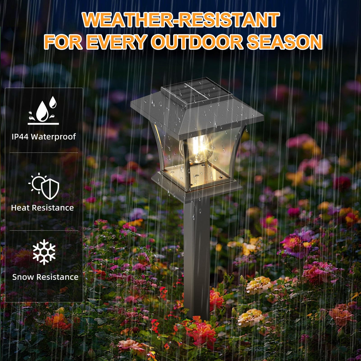 16 Pack Solar Pathway Lights Outdoor, Warm White