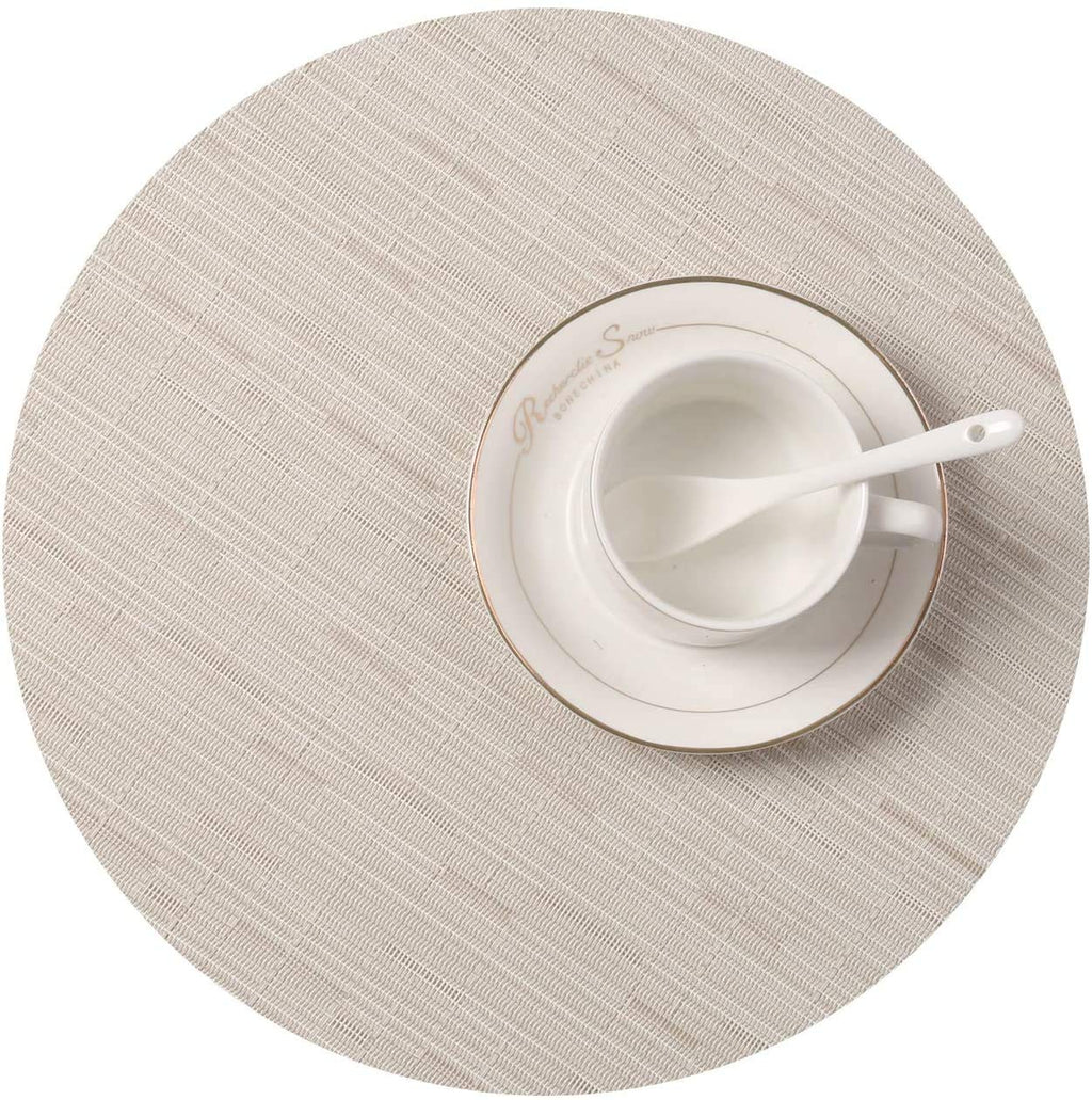 Small Round Table Placemats Set of 5 Wedge Shaped Place Mat with Centerpiece Round Mat Heat Resistant Table Mats