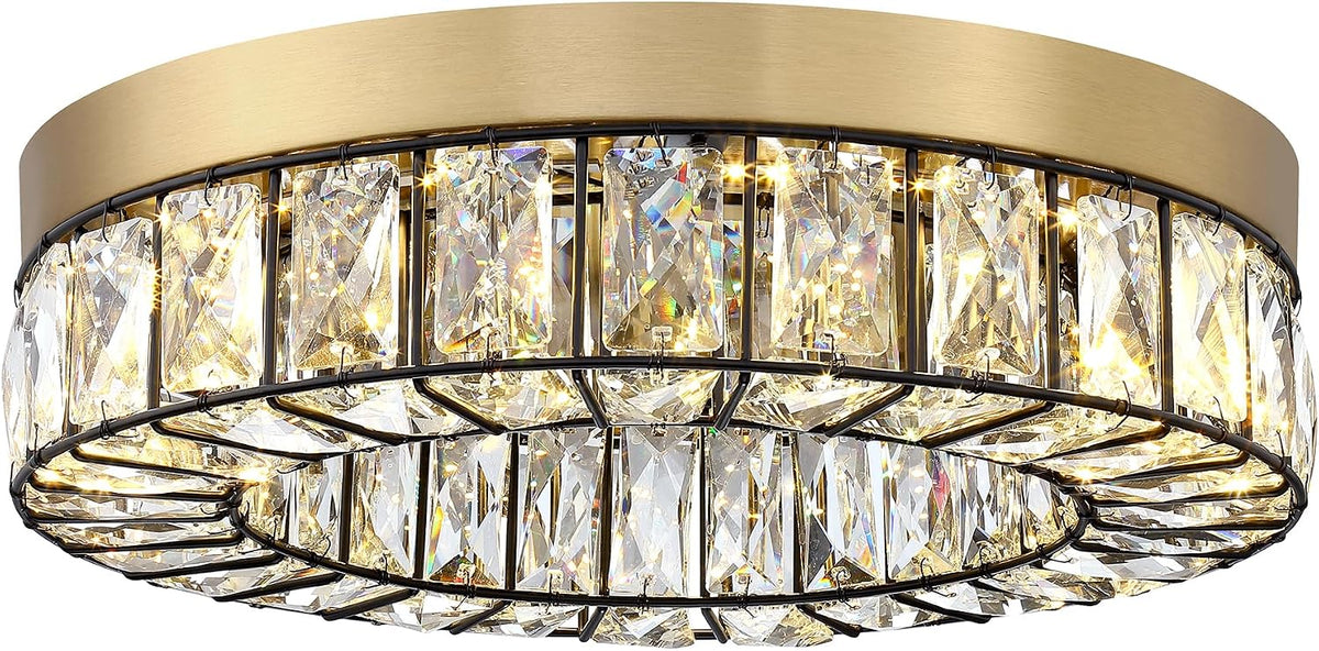 Modern Crystal LED Flush Mount Ceiling Light for Bedrooms and Dining Nooks