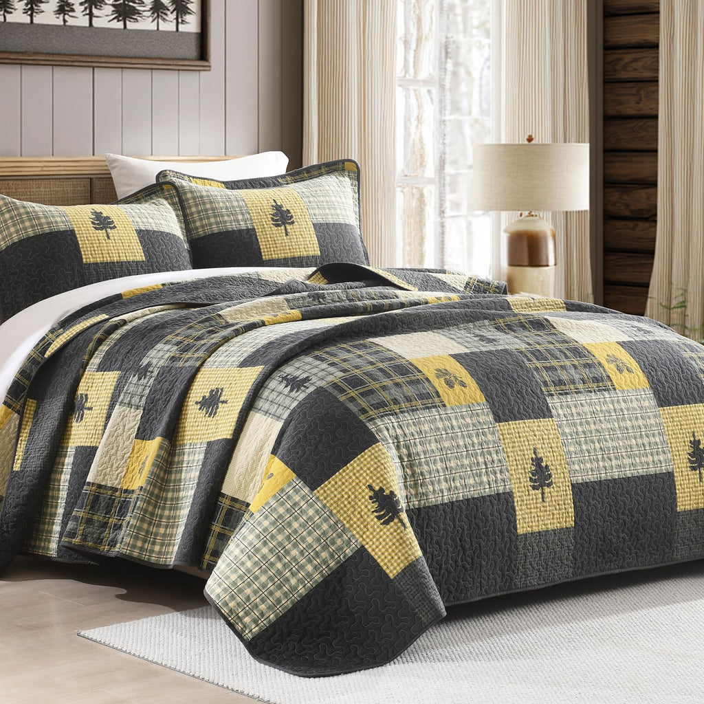 Cabin Plaid Quilt - 100% Cotton Western Bedding Set