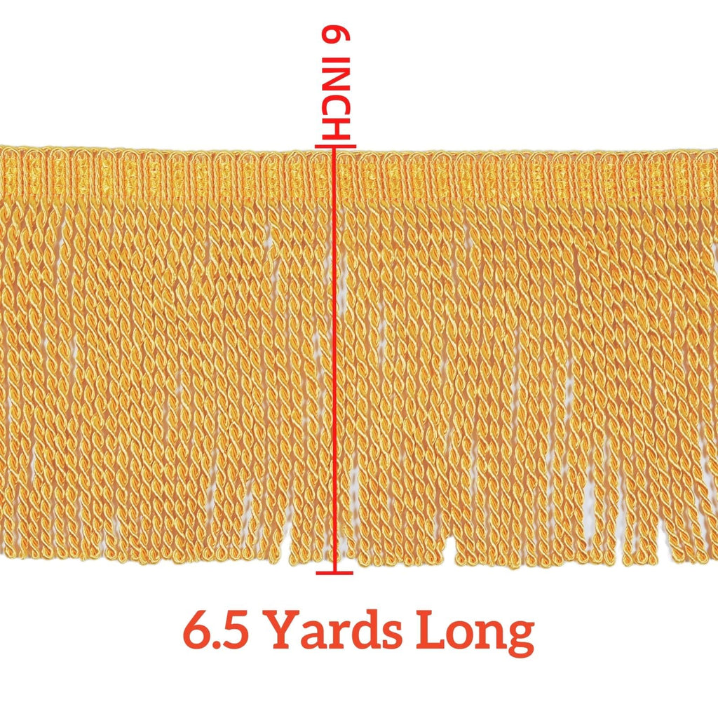 6 Inches Curtain Fringes Bullion Fringe Trim, Sewing Fabric Tassel Trims Embellishments Curtain Weights - 6.5 Yards