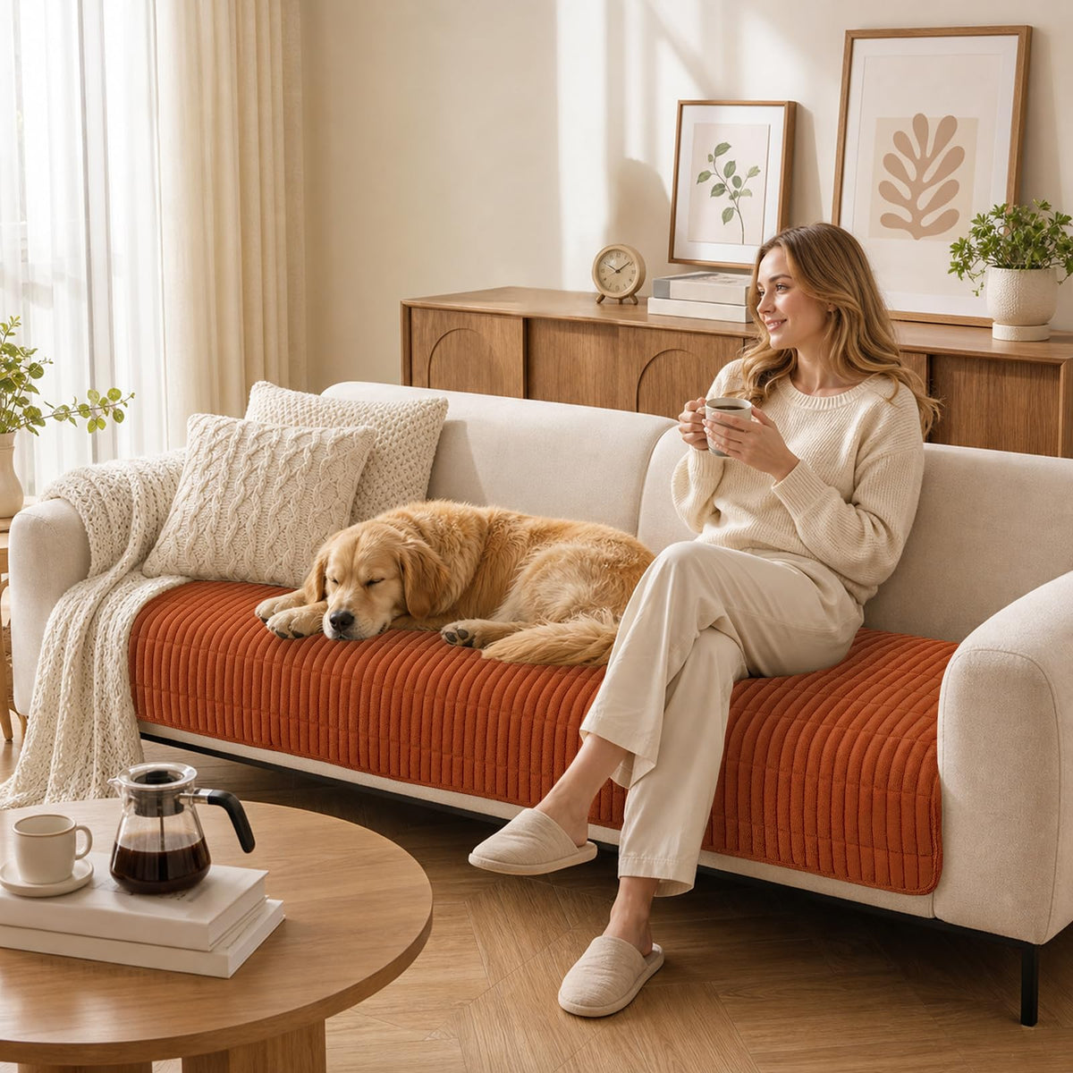 Couch Covers for Dogs, Non Slip Plush Washable Sofa Cover for Pets