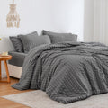 Seersucker Dark Grey Comforter Set