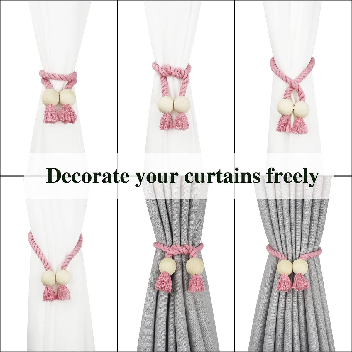 Magnetic Curtain Tiebacks Decorative Tie Back Drapes Holdbacks