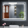 40"x30" LED Bathroom Mirror with Lights, Backlit+Frontlit, Anti-Fog