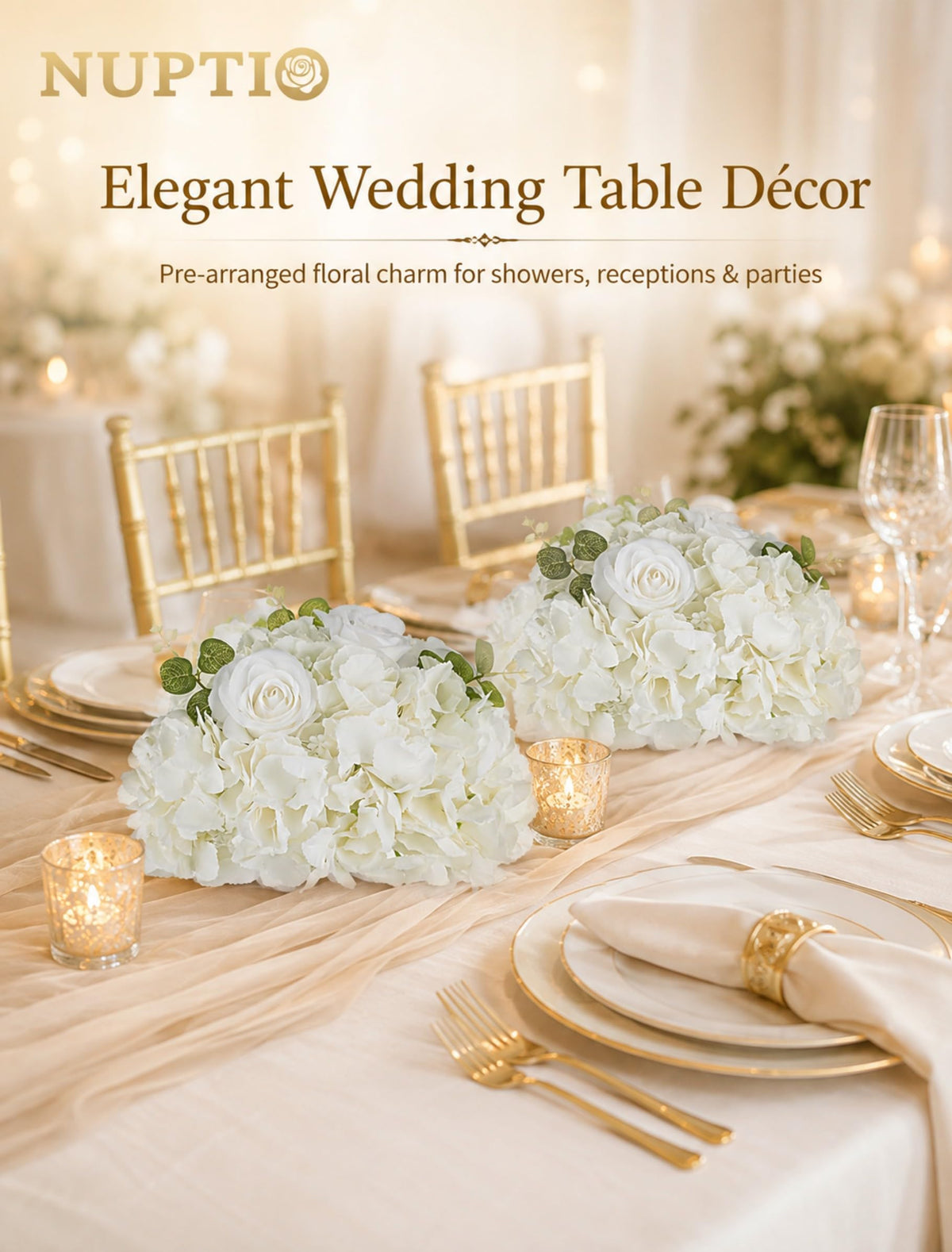 Flower Balls for Centerpieces Wedding: 10 Pcs 11.8 inch Diameter Artificial Flower Ball Arrangement Bouquet