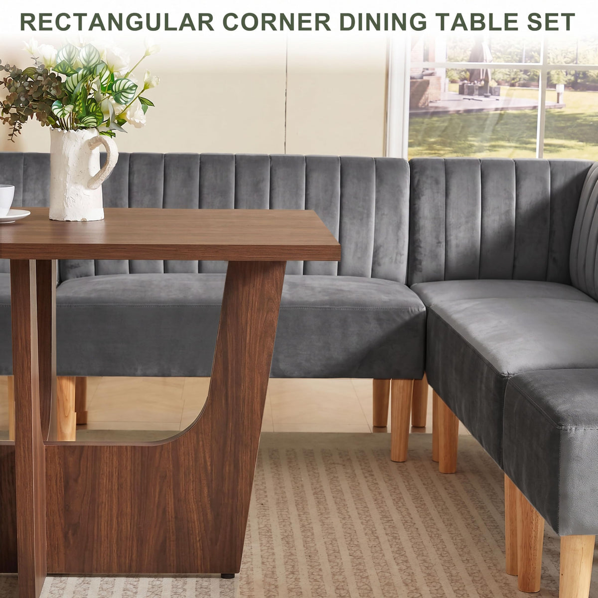 47 Inch Rectangular Dining Table Set for Nook