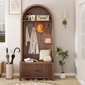 Hall Tree with Bench and Shoe Storage, Entryway Storage Bench with Coat Rack, 70.08" Tall Mudroom Rack with 4 Double