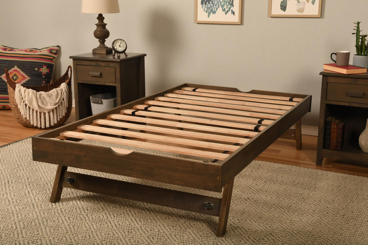 Rustic Brown Solid Wood Daybed, Cama de Madera