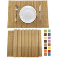Set of 8 Pcs Bamboo Placemats Sushi Rolling Mat Japanese Style Natural Anti-Slip, Washable Heat-Resistant Table Mats