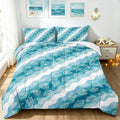 Teal Ocean Waves Comforter Set Seashells and Starfish Bedding Coastal Beach Theme 1 Comforter with 1