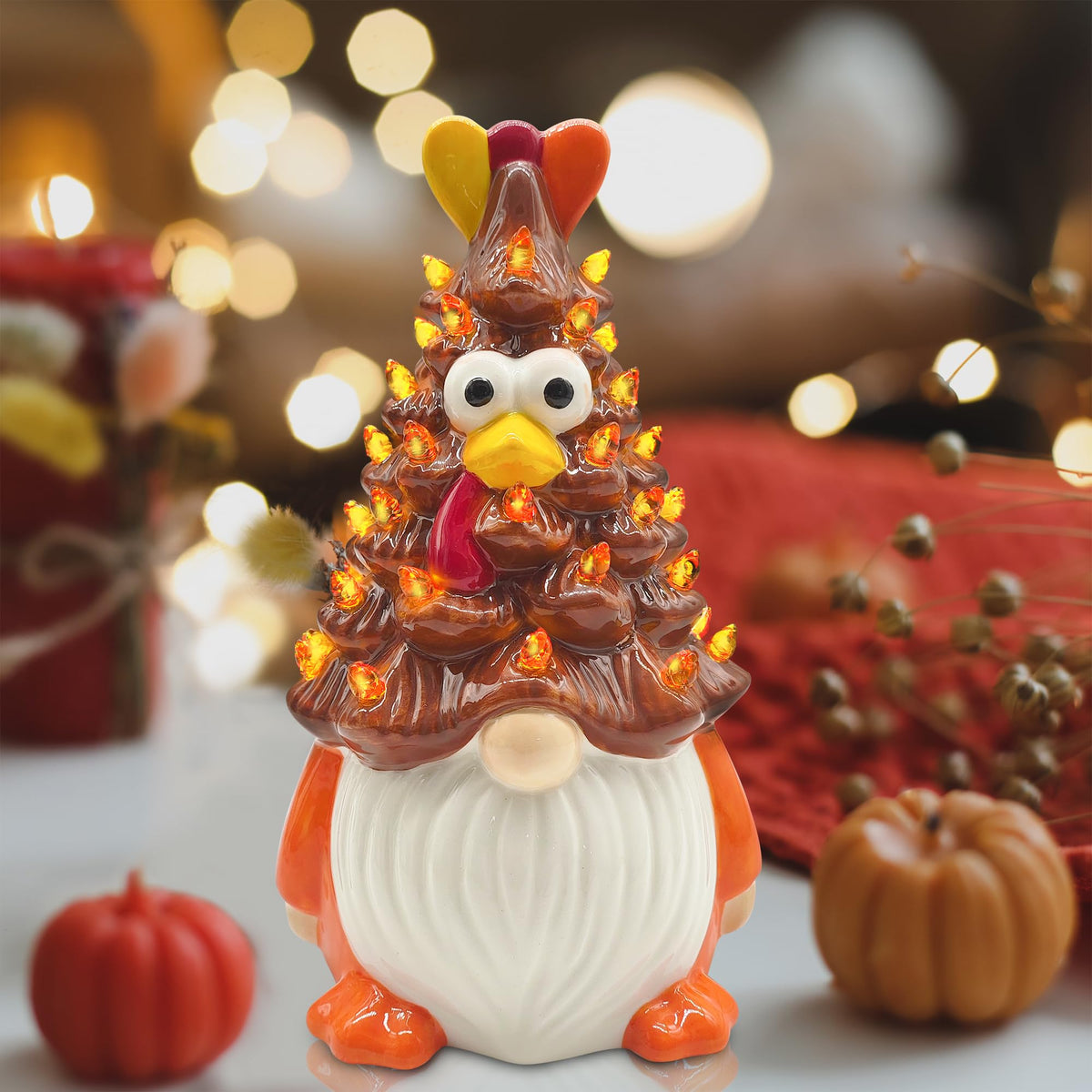 Thanksgiving Decorations, Thanksgiving Gnomes Ceramic Tree Decor