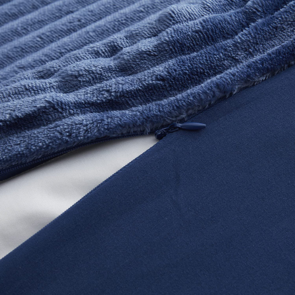 Premium Flannel Duvet Cover Set - 3 PC Reversible Comforter Cover Set with Microfiber Back - 1 Velvet Duvet