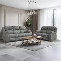 Reclining Couch Sofa Set Anti-Scratch Leather Recliner Sofa Beige