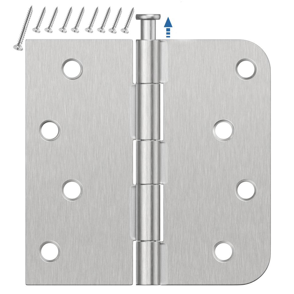 6 Pack Brushed Nickel Door Hinges 4 Inch, Exterior Door Hinges