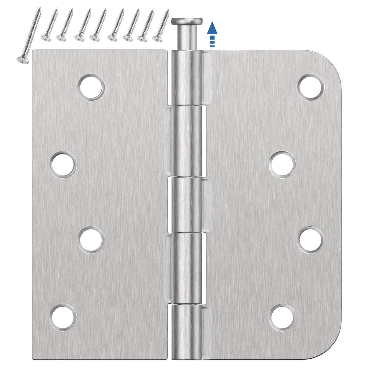 6 Pack Brushed Nickel Door Hinges 4 Inch, Exterior Door Hinges