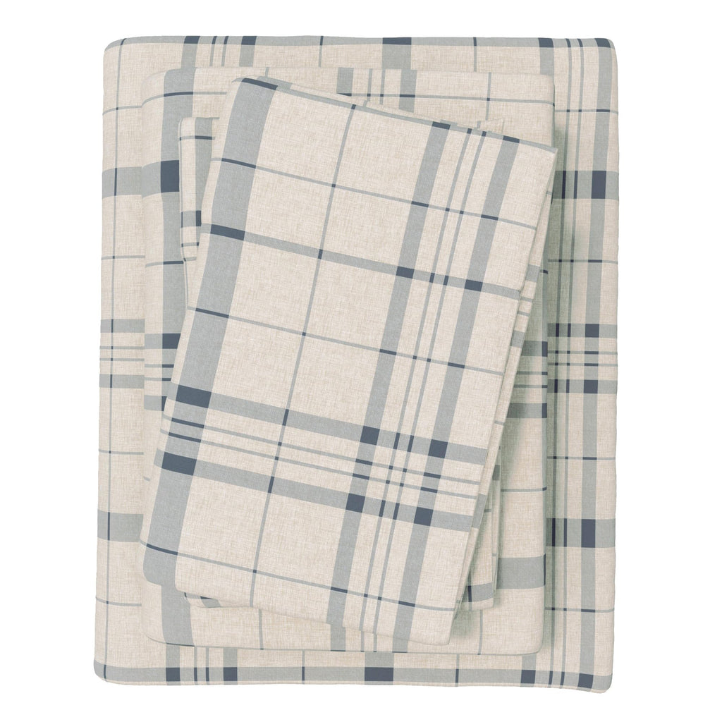 Flannel Sheets - 100% Turkish Cotton, Double-Brushed, Plaid and Stripe Bed Sheet Set - Ultra-Soft, Cozy