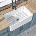 30" x 20" Fireclay Apron Front Farmhouse Sink White | Single bowl farm style, Easy to clean, Resistant to stains
