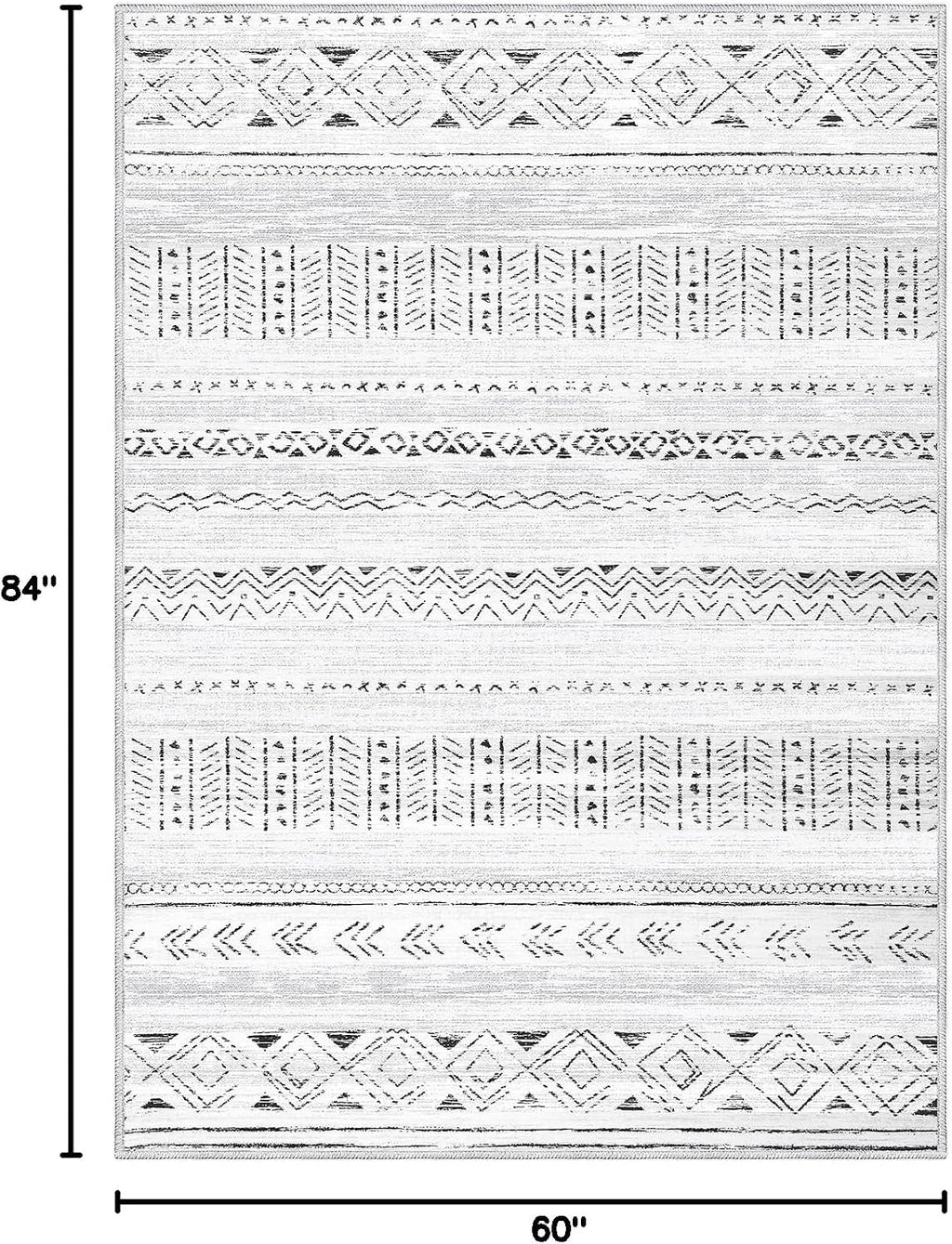 Washable Area Rugs Boho Living Room Rug Non Slip