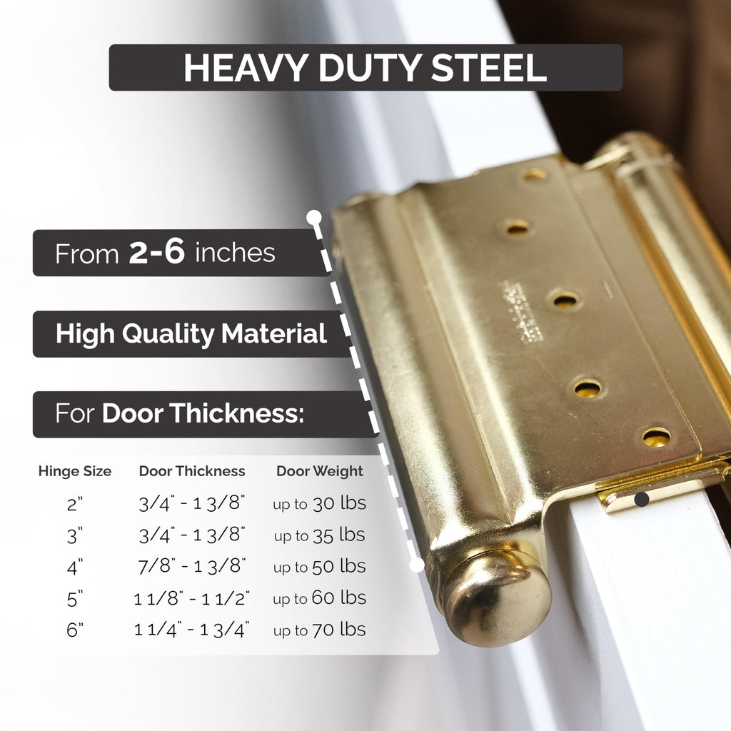 Self Closing Double Action Spring Hinge Saloon Brass 6 Inch