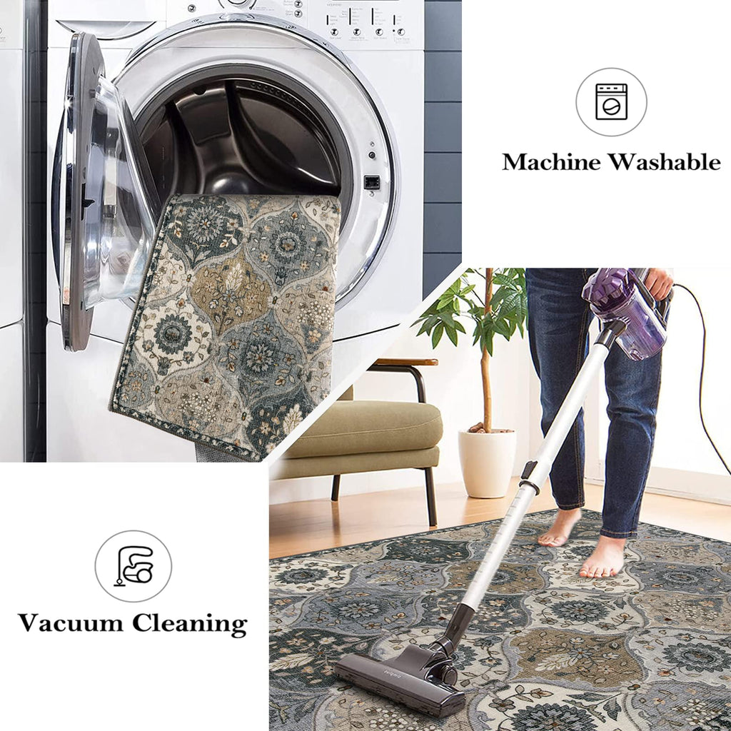 Moroccan Washable Runner Rug, 2x6 Soft Kitchen Runner Rug Non Slip