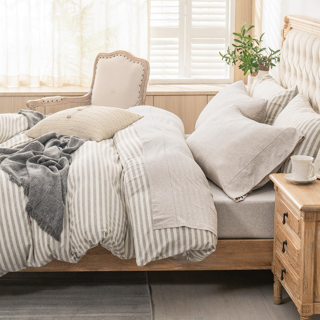 Jersey Knit Sheet Set Heather Beige