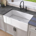 White Farmhouse Kitchen Sink 30 inch Fireclay Apron Front Farm Sink
