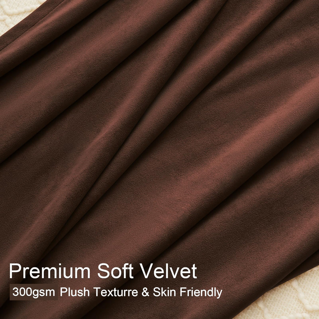 96 Inches Long Velvet Curtains Tan Luxury Elegant Vintage Room Drakening Thermal Privacy Curtains Bedroom Chocolate