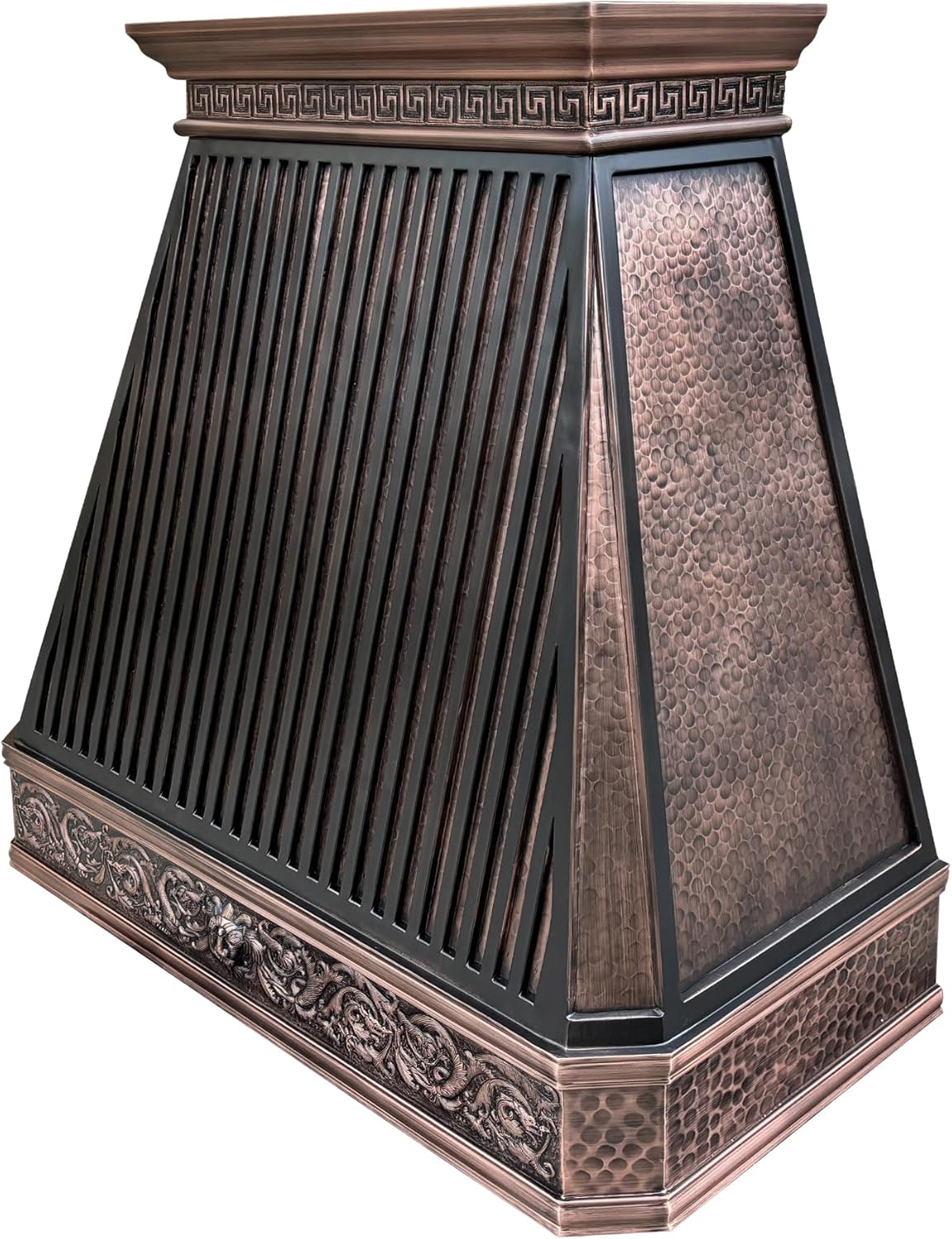 42 Inch Copper Wall Mount Range Hood 1150 CFM LED Lights Dishwasher-Safe Baffle Filters