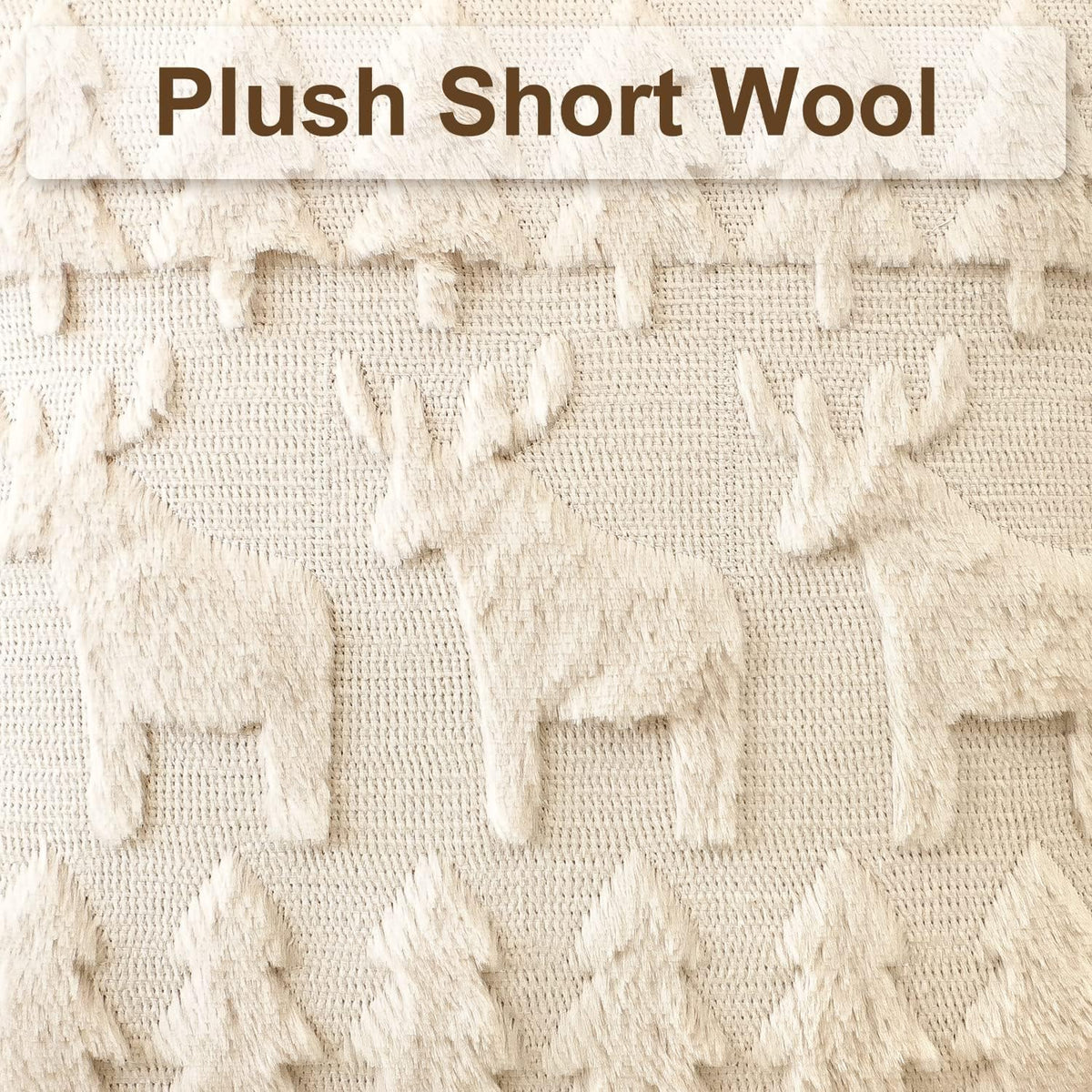 Xmas Soft Plush Short Wool Velvet Decorative Throw Pillow Covers Square Luxury Style Cushion Case Pillow - Set of 2