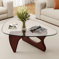 Inspired Noguchi Style Modern Glass Coffee Table, Mid Century Triangle Coffee Table Bedroom Reception Office Tables