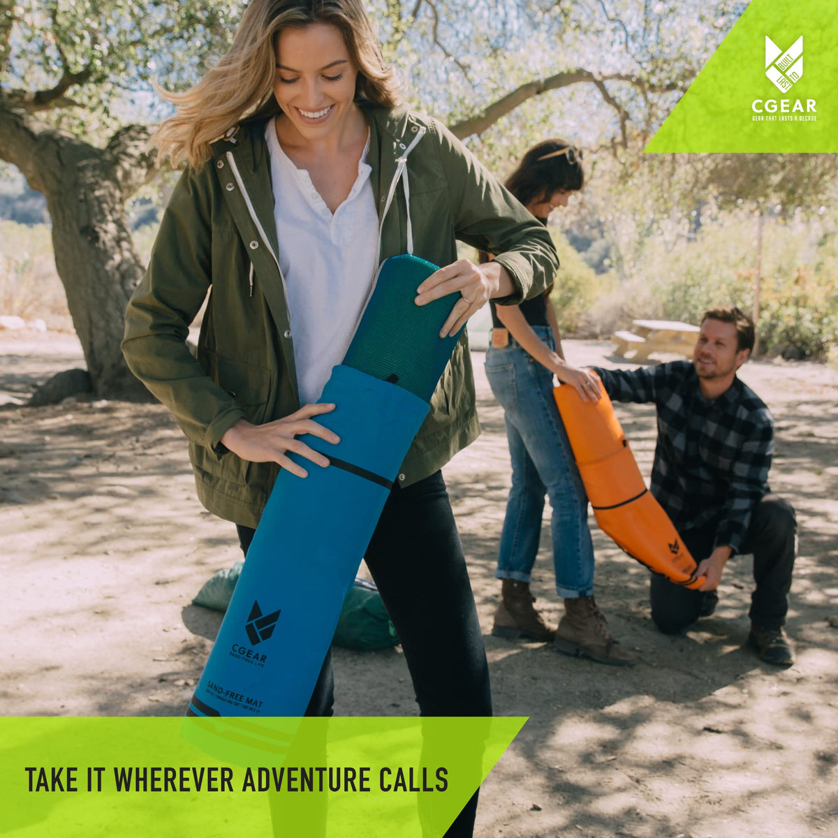 The Original Sand-Free Outdoor Camping Mat - Patented Technology, Water-Resistant and Anti-Fade Material