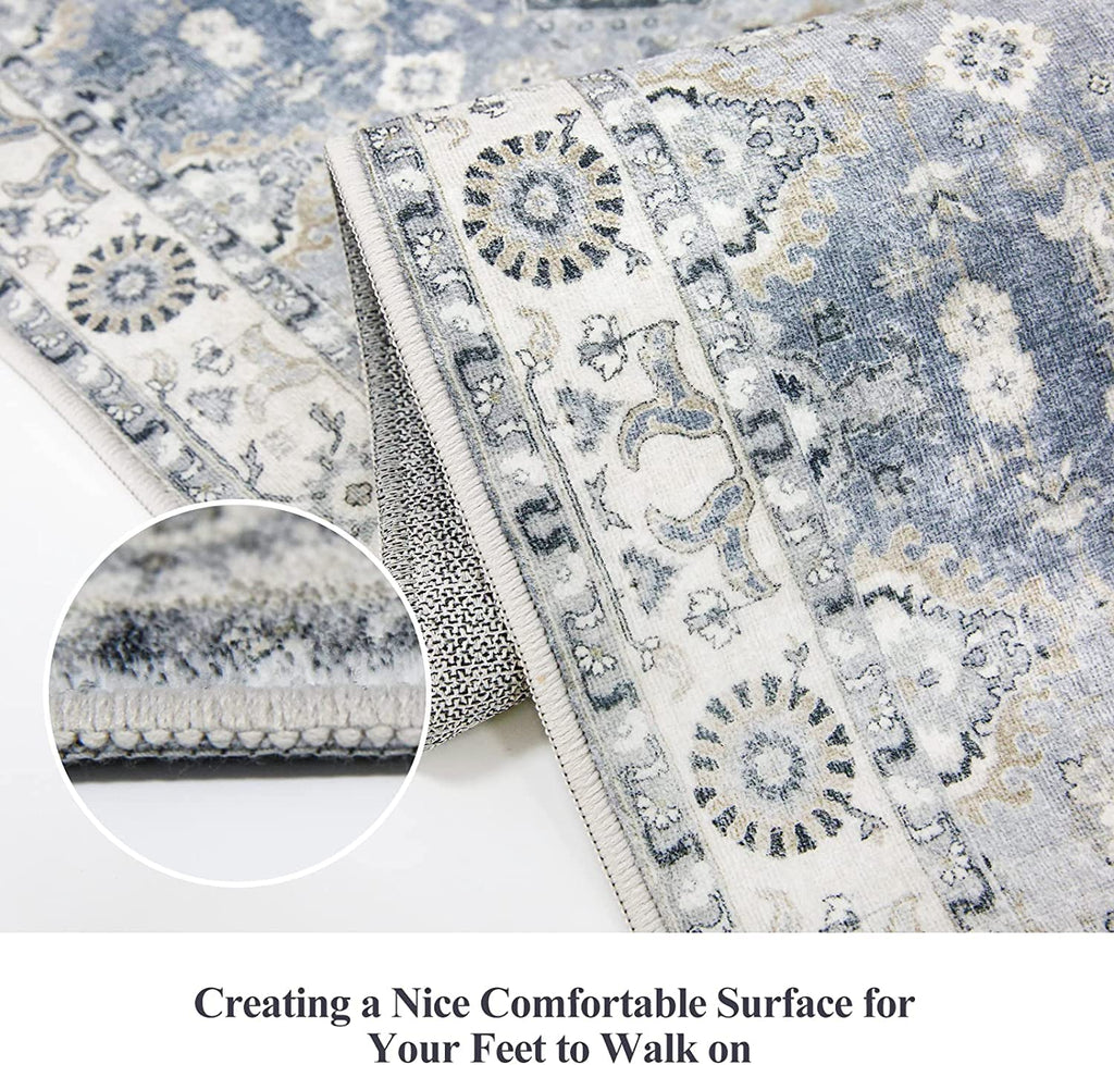Non Slip Runners s, Washable, Long Ultra Soft Kitchen Runner Rug, Non Shedding for Accent Farmhouse (Grey, 2 X 12)