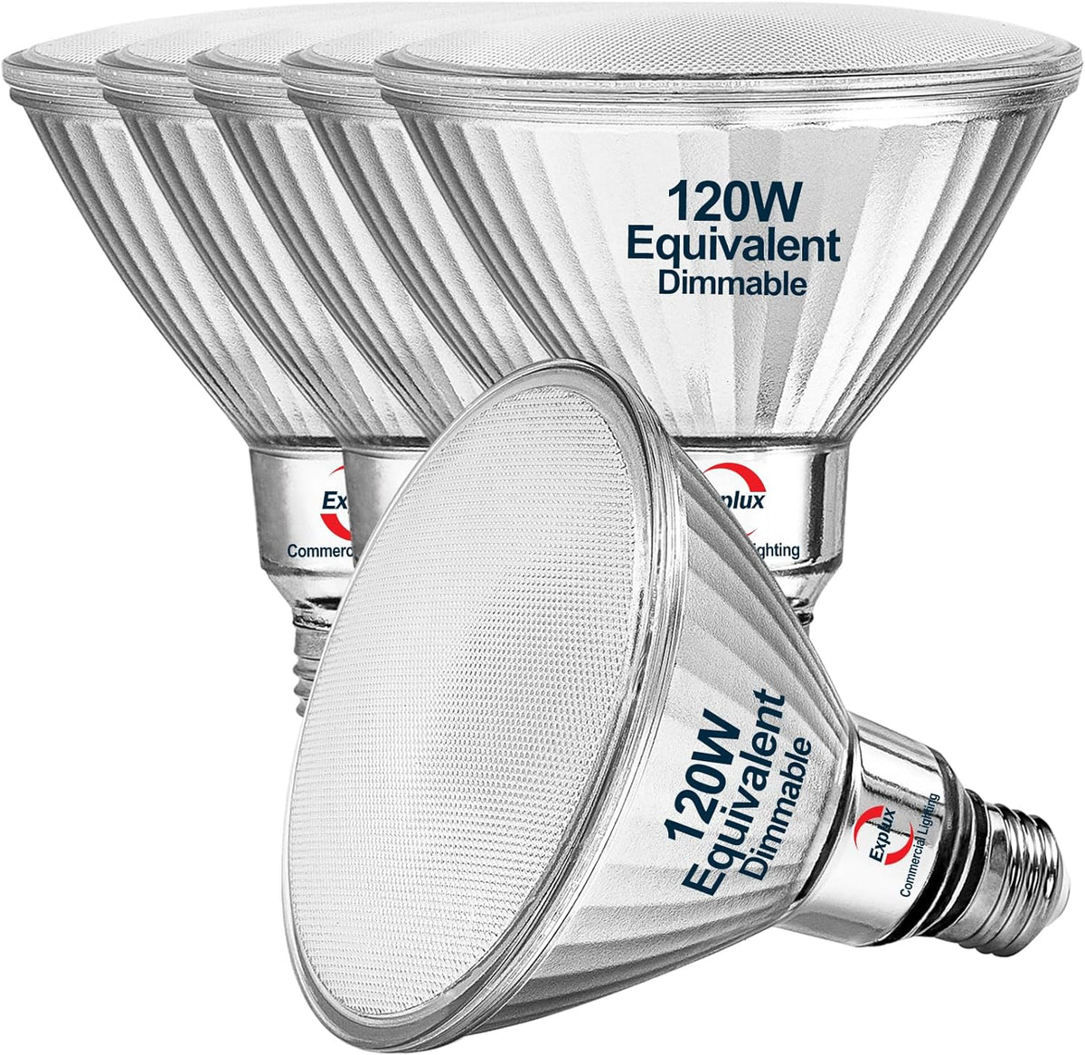 Full Glass LED PAR38 Bulb, 120W Equivalent, Soft White 2700K, 6-Pack