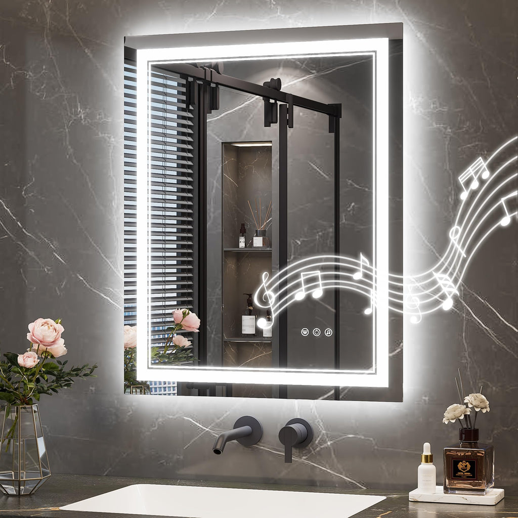 24" x 30" LED Bathroom Mirror with Lights, Frontlit & Backlit