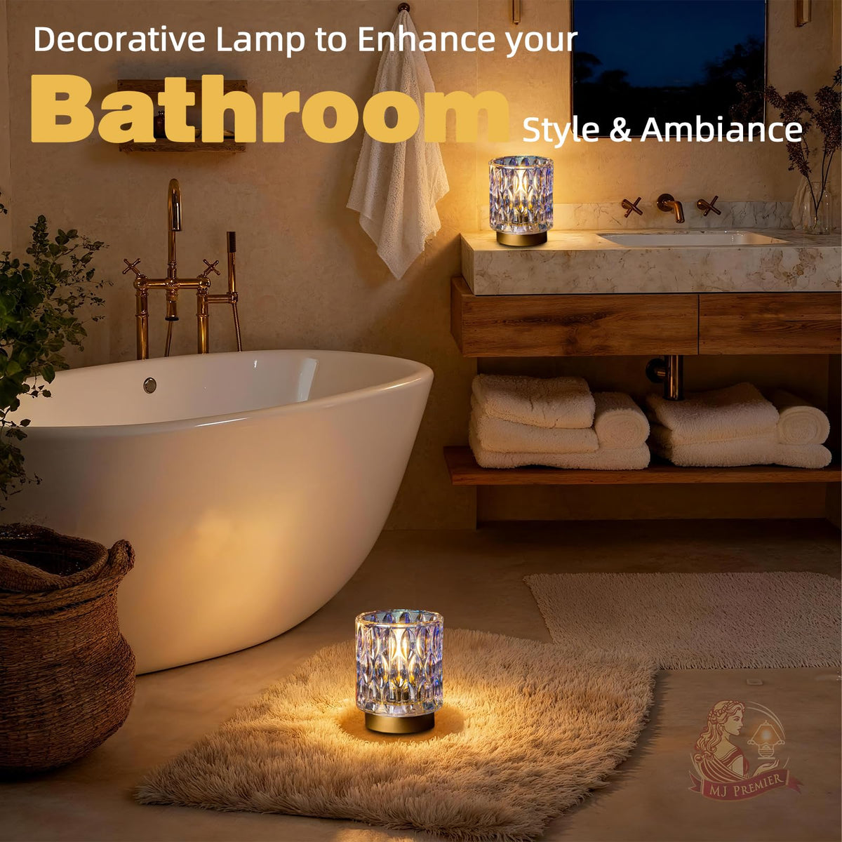 Battery Operated Table Lamp Timer, Small Cordless Lamps Decorative, 2 Pearl
