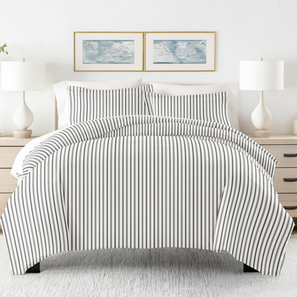 Duvet Cover (Gray) - Experience Hotel-Like Comfort with Unparalleled Softness, Exquisite Prints & Solid