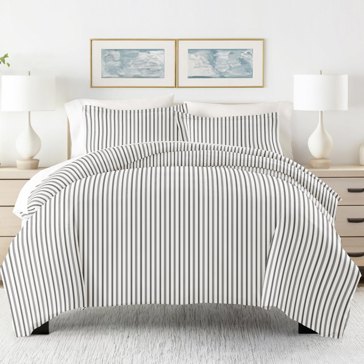 Duvet Cover (Gray) - Experience Hotel-Like Comfort with Unparalleled Softness, Exquisite Prints & Solid