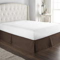 100% Cotton 800 Thread Count Box Pleated Bed Skirt - Luxury Pleated Dust Ruffle, Hotel Quality Modern Bed Skirt, Easy