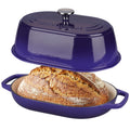Enameled Cast Iron Dutch Oven Pot with Dome Lid, Oval Bread Oven made Sourdough Bread Baking, Oven Safe up to 500°F