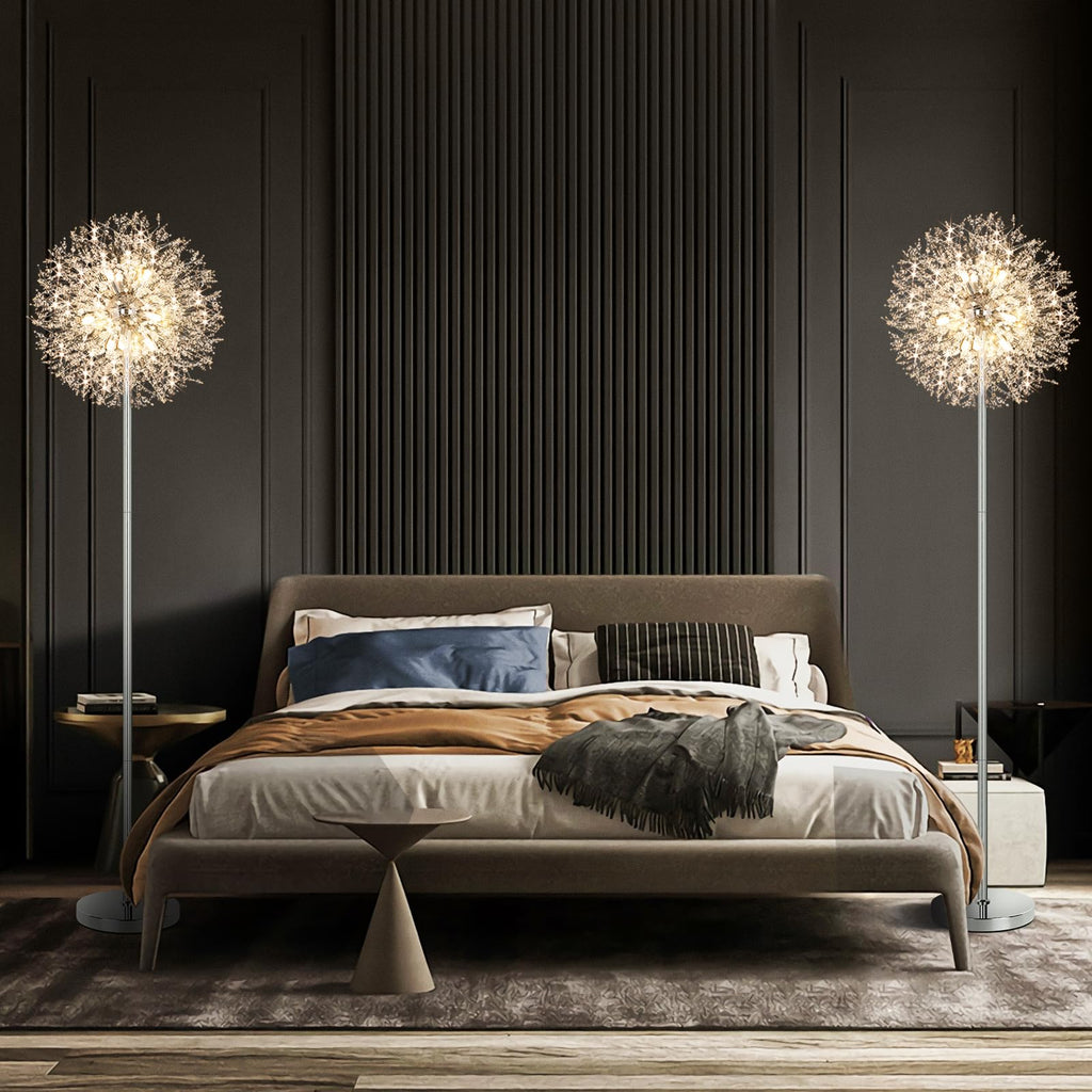 69'' Crystal Floor Lamp, Standing Lamp Chrome