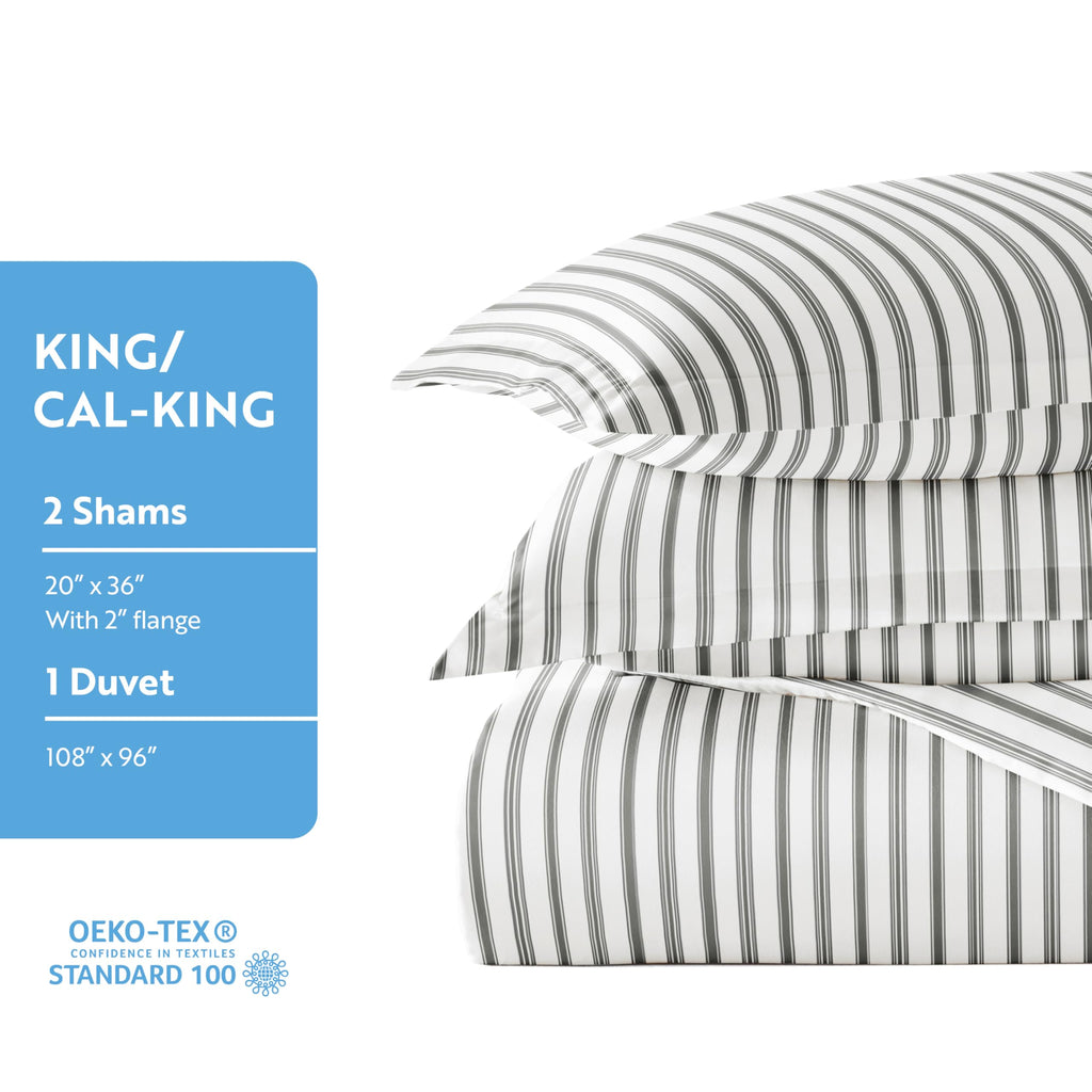 Duvet Cover (Gray) - Experience Hotel-Like Comfort with Unparalleled Softness, Exquisite Prints & Solid