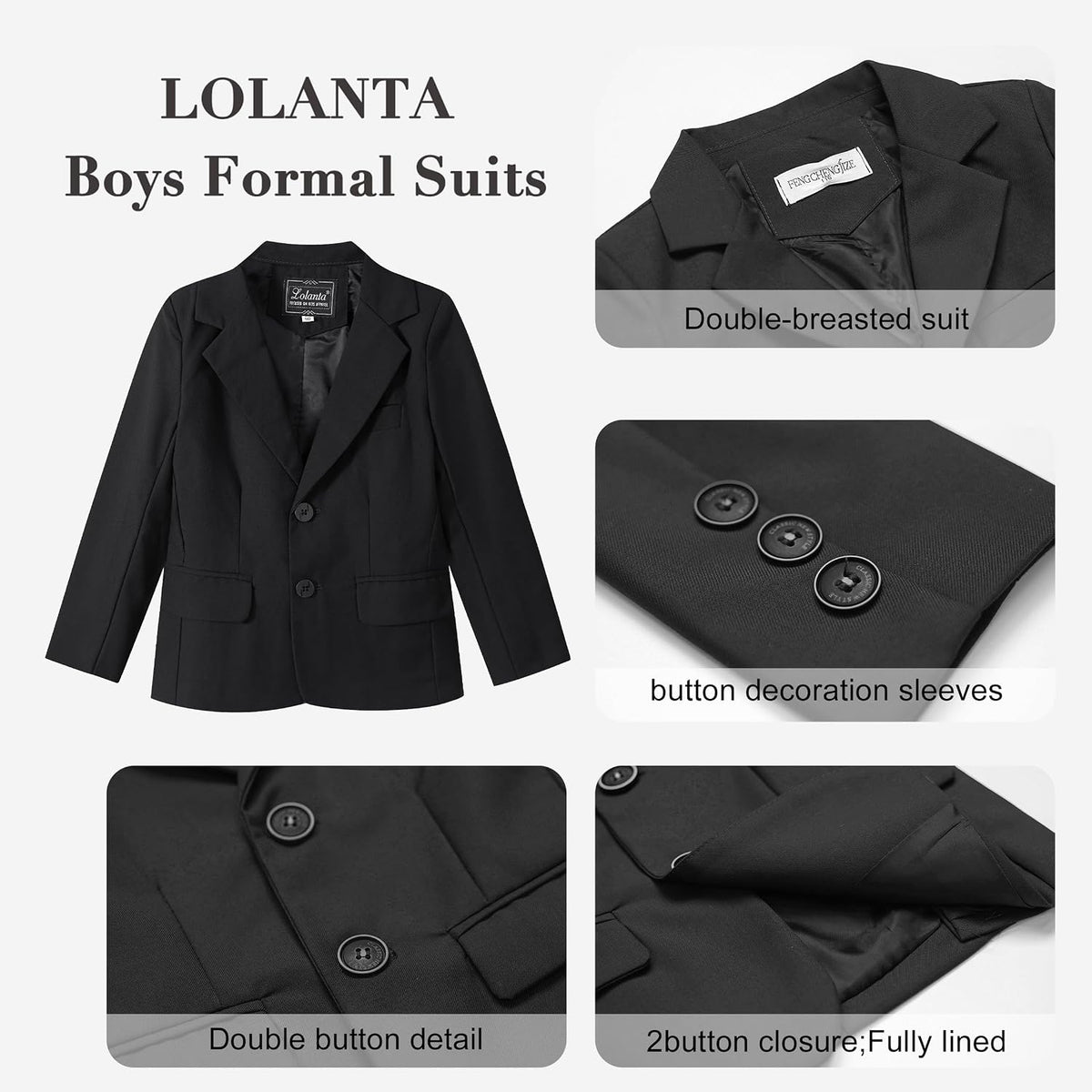 Boys Blazer Kids Suit Jacket Sport Coat Formal Dress Outfits