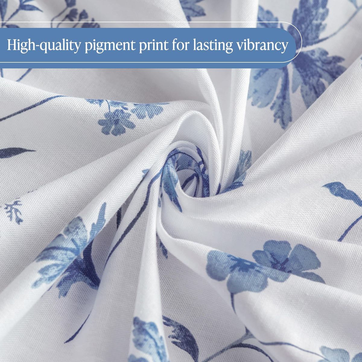 100% Cotton Floral, 72 x 72, Blue