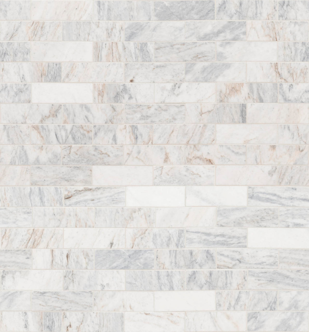 Mesh Mounted Marble Subway Tile | Capri Blue | 11.81" x 11.81"