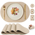 Faux Leather Placemats Set of 4, Wipeable Waterproof Stain Resistant Table Mats, Heat Resistant Thick Placemats with